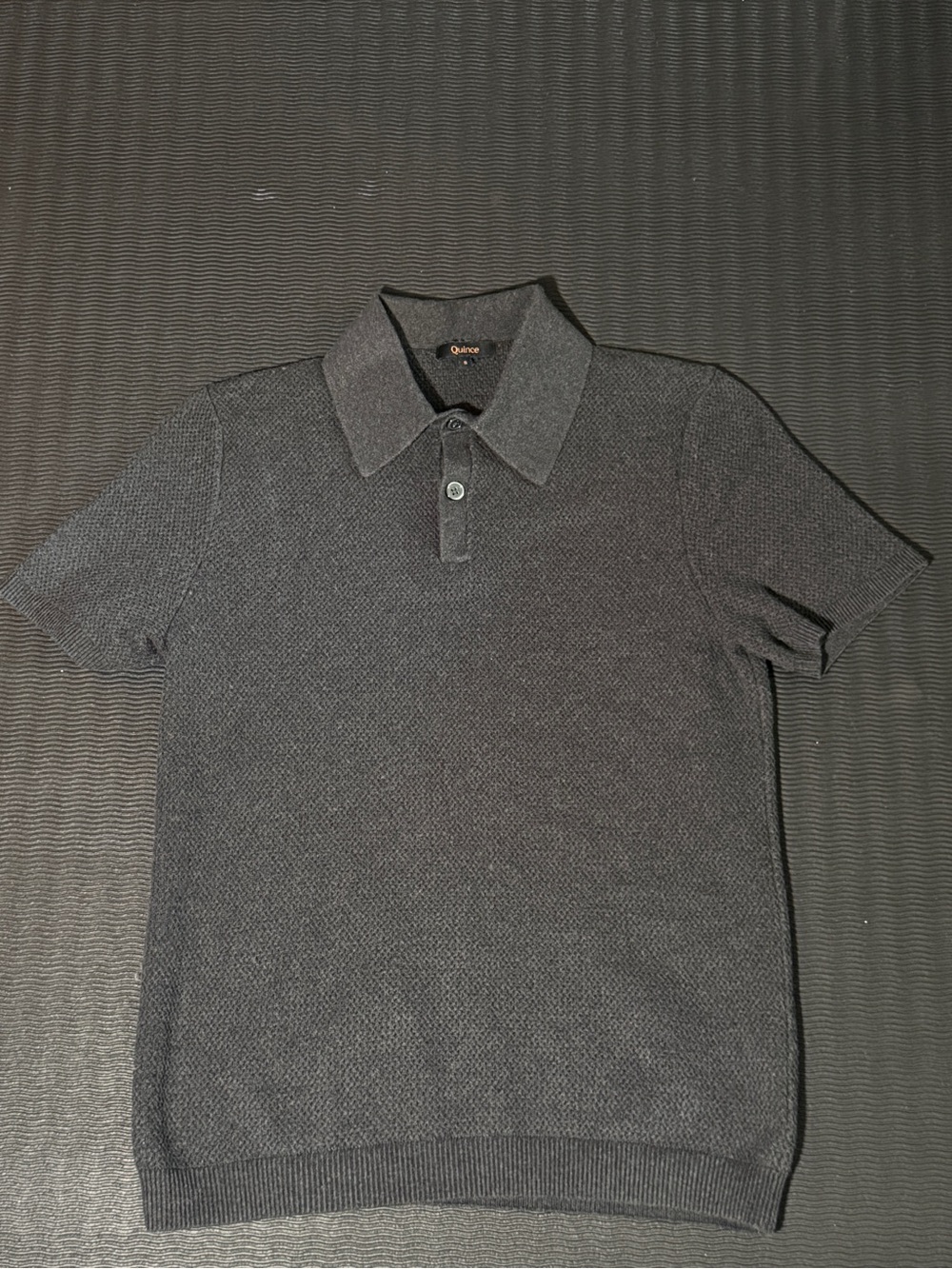Quince Men's Dark Charcoal Knit Polo